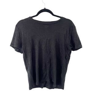 J.Crew‎ Black Linen Knit Goods Crewneck Short Sleeve T-Shirt